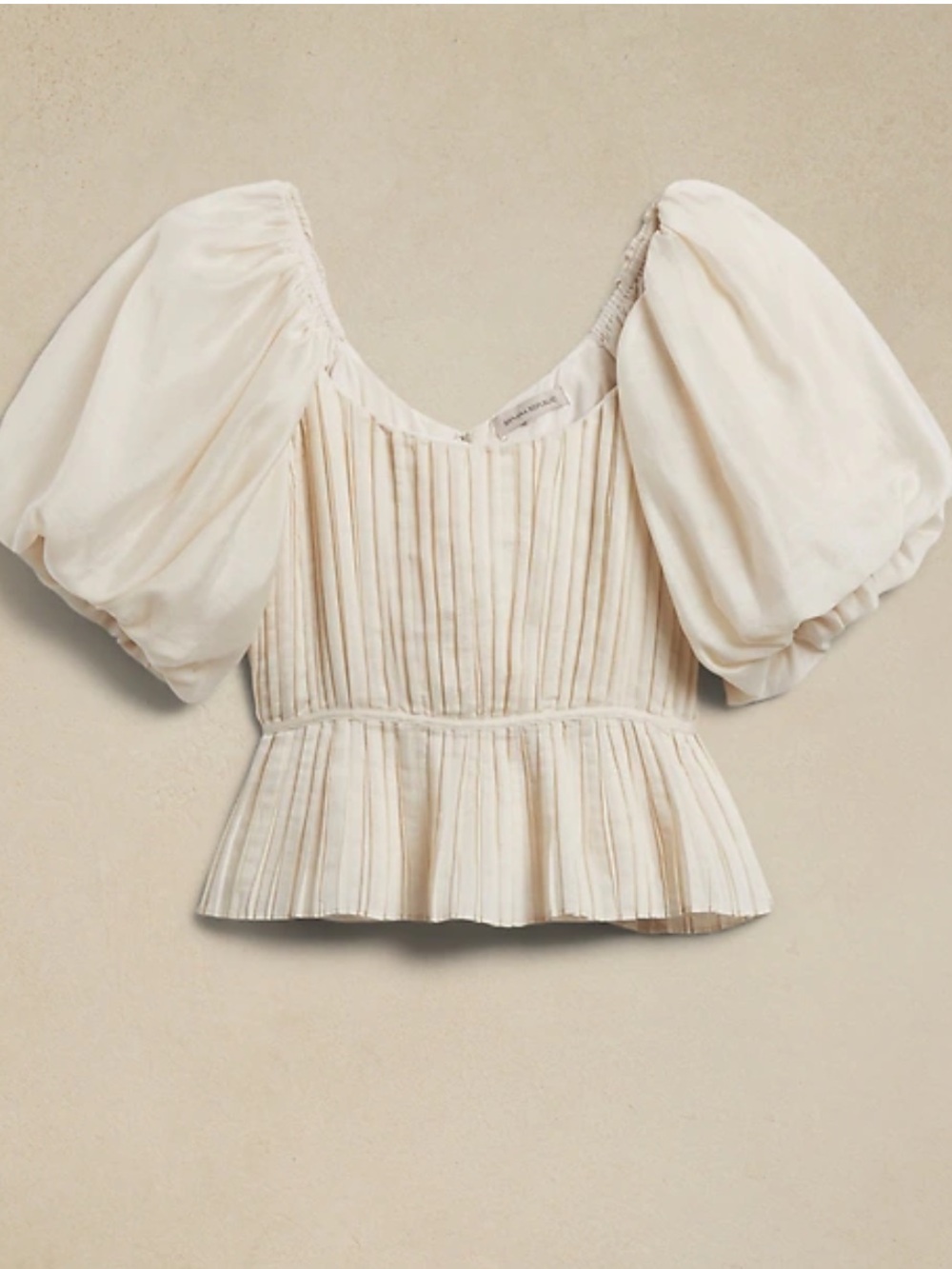 Banana Republic Ivory Pleated Kali Top - Size 10